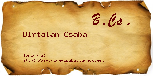 Birtalan Csaba névjegykártya