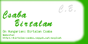 csaba birtalan business card